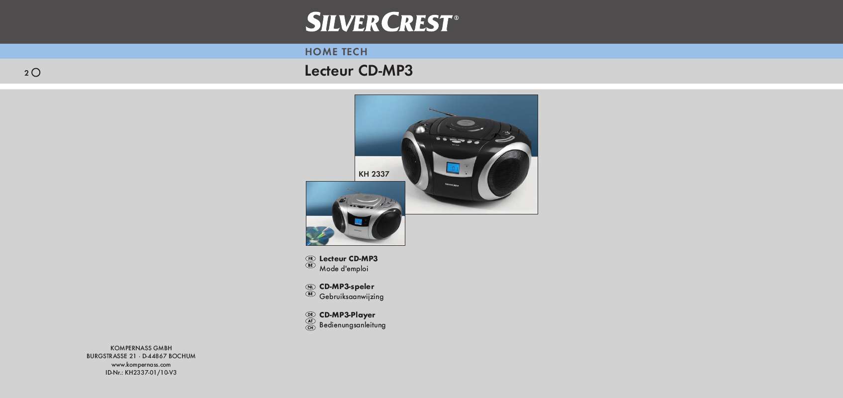 Notice SILVERCREST KH 2337 CD/MP3 PLAYER Trouver une solution à un problème SILVERCREST KH